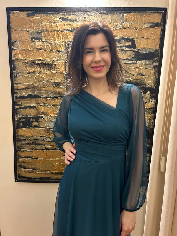 Collezione unica abito Alba petrolio