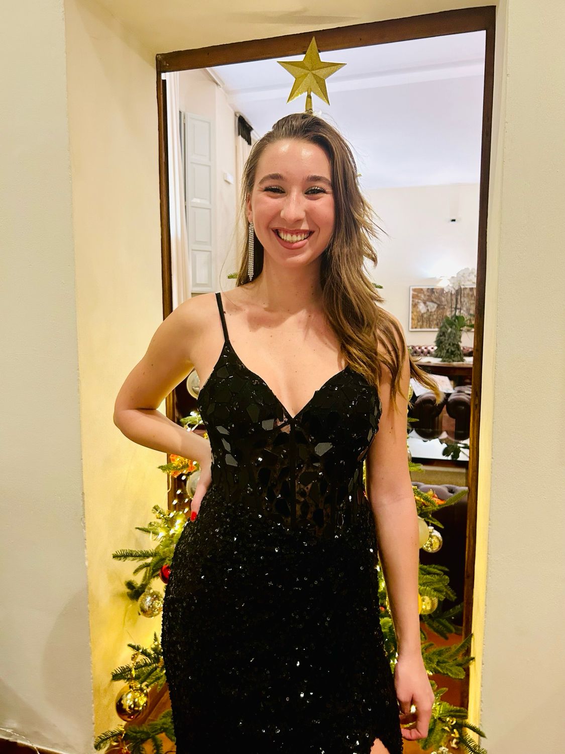 Collezione cerimonia abito paillettes nero