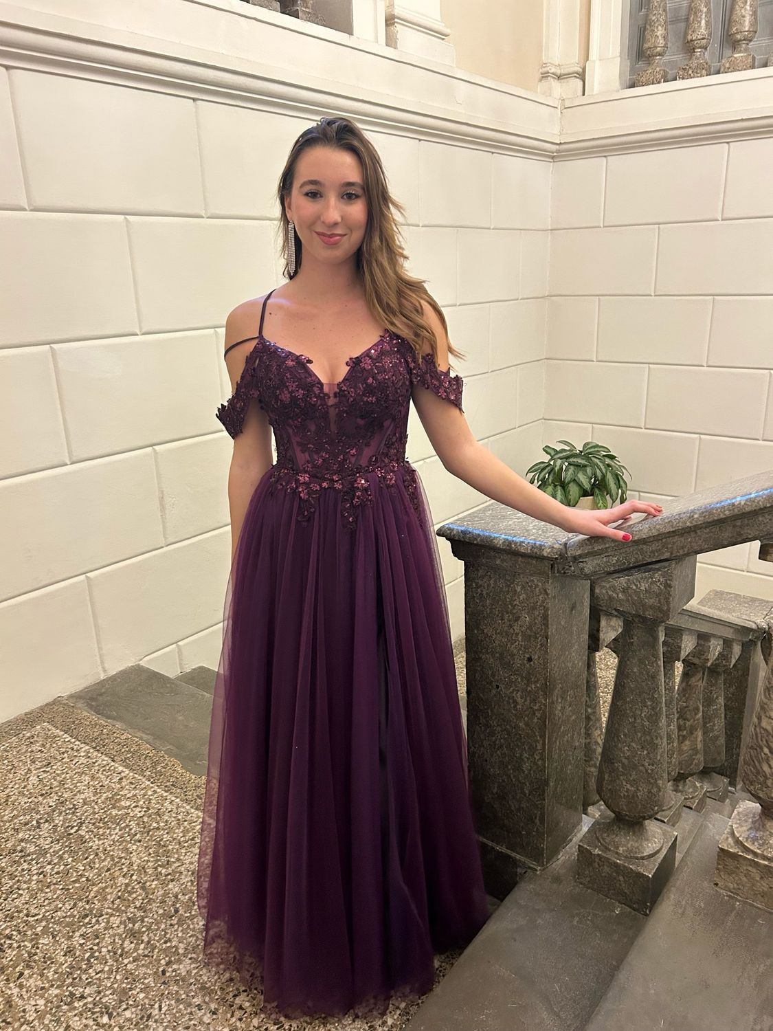 Collezione cerimonia abito tulle vinaccia