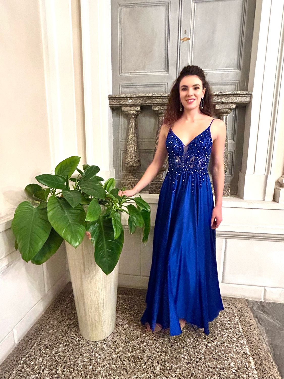 Collezione cerimonia abito corpetto bluette