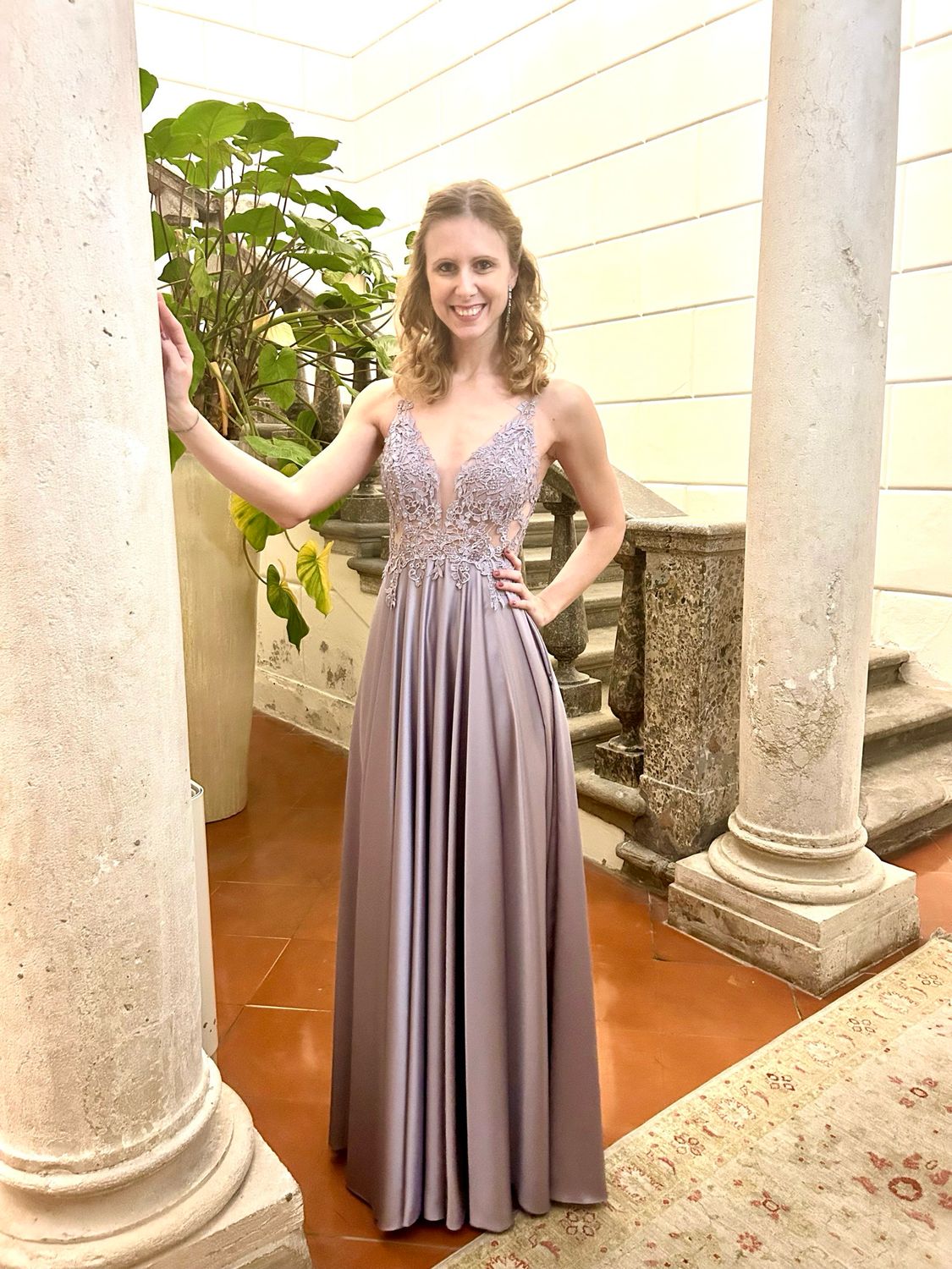 Collezione cerimonia abito corpetto glicine