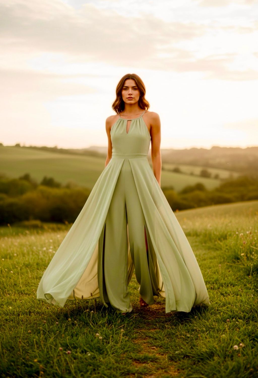 Collezione cerimonia tuta all’americana verde oliva