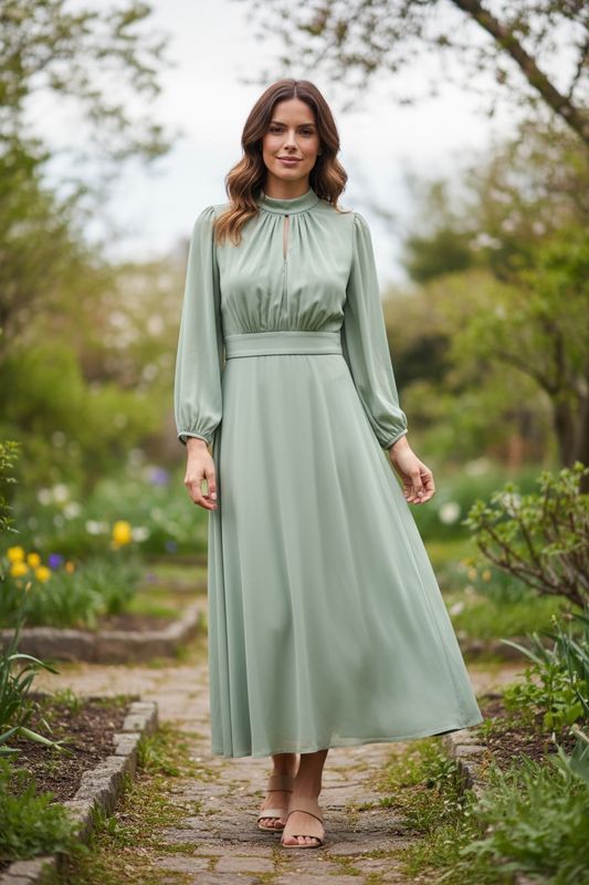 Collezione Unica abito Luna verde salvia