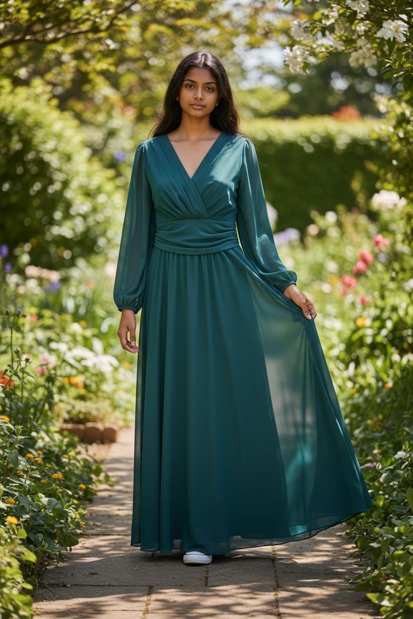 Collezione Unica abito Iris petrolio