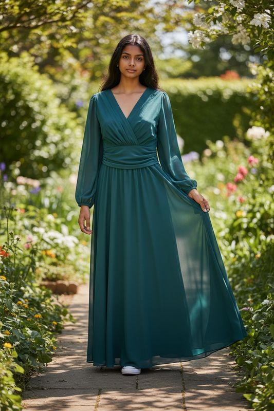 Collezione Unica abito Iris petrolio