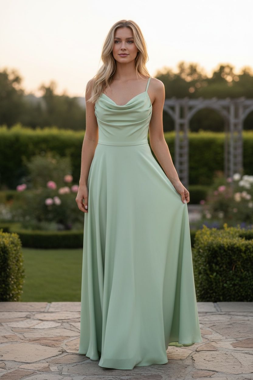 Collezione unica abito Chiara verde salvia