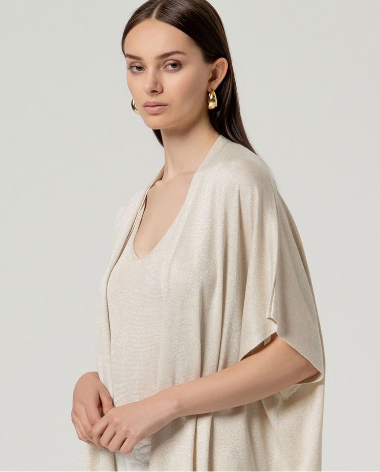 Surkana cardigan laminato oro