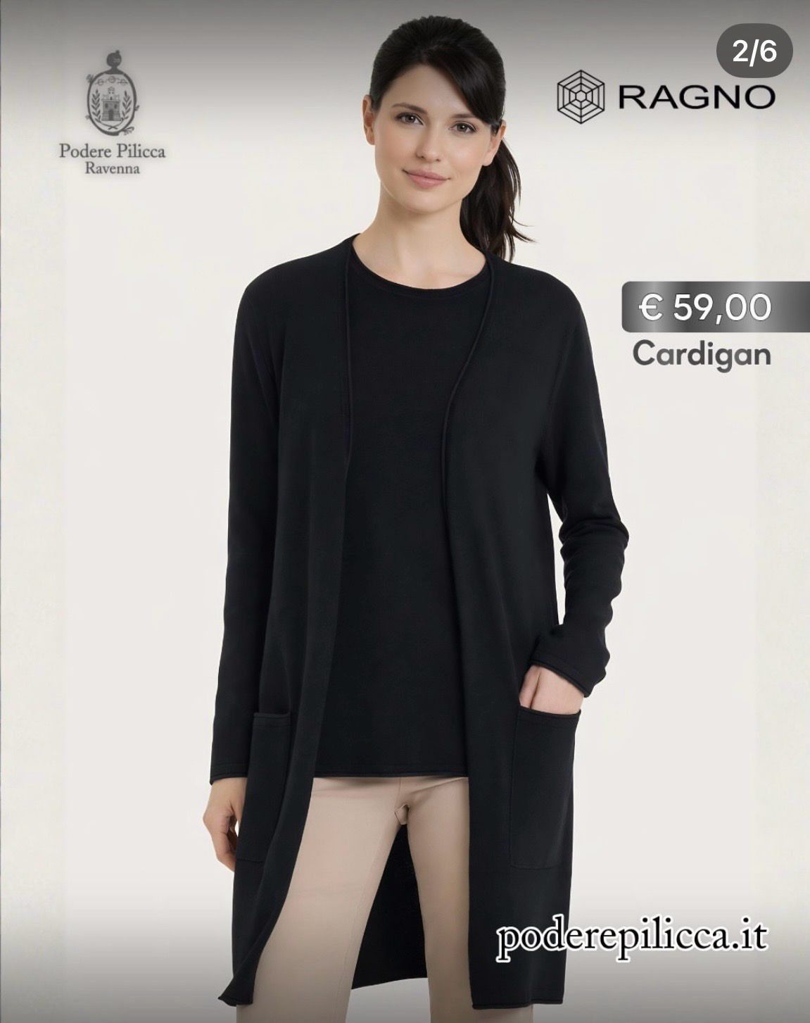 Ragno cardigan nero