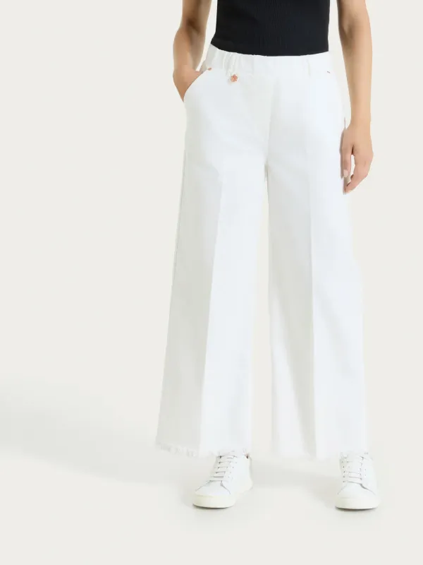 Ragno jeans sfrangiato bianco