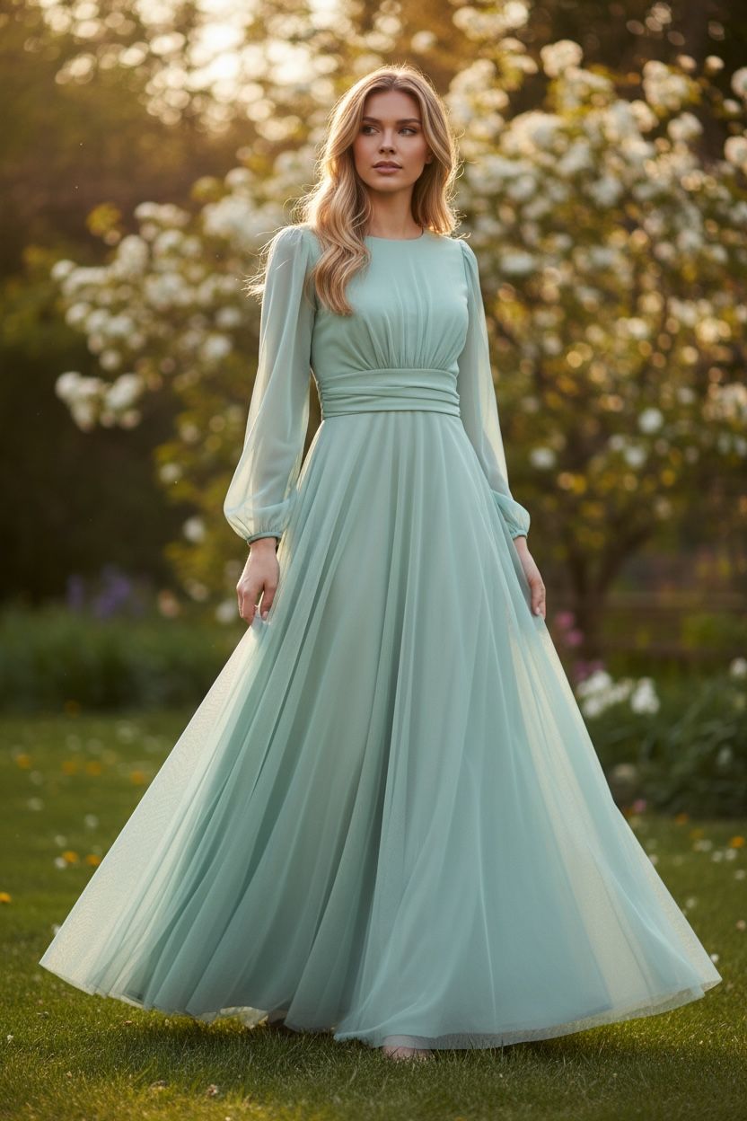 Collezione unica abito Rita verde salvia