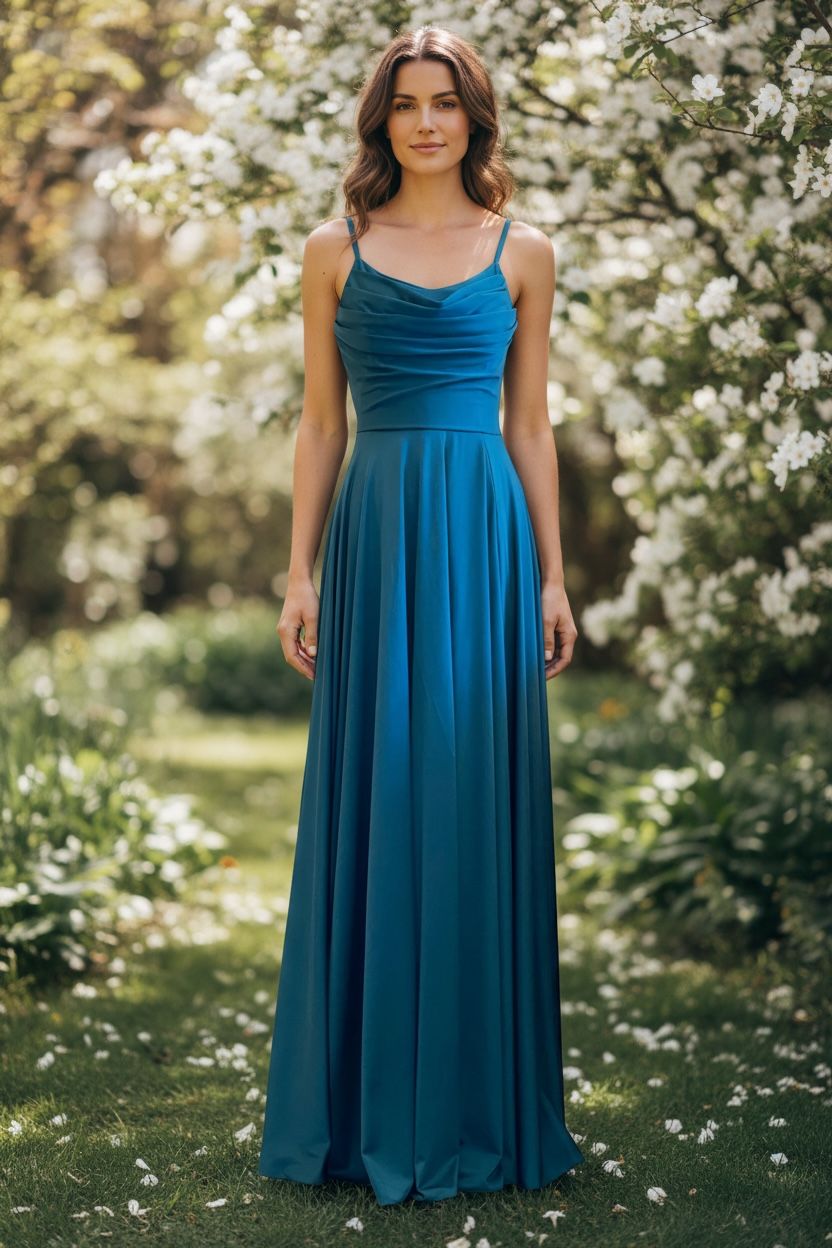 Collezione unica abito Chiara petrolio