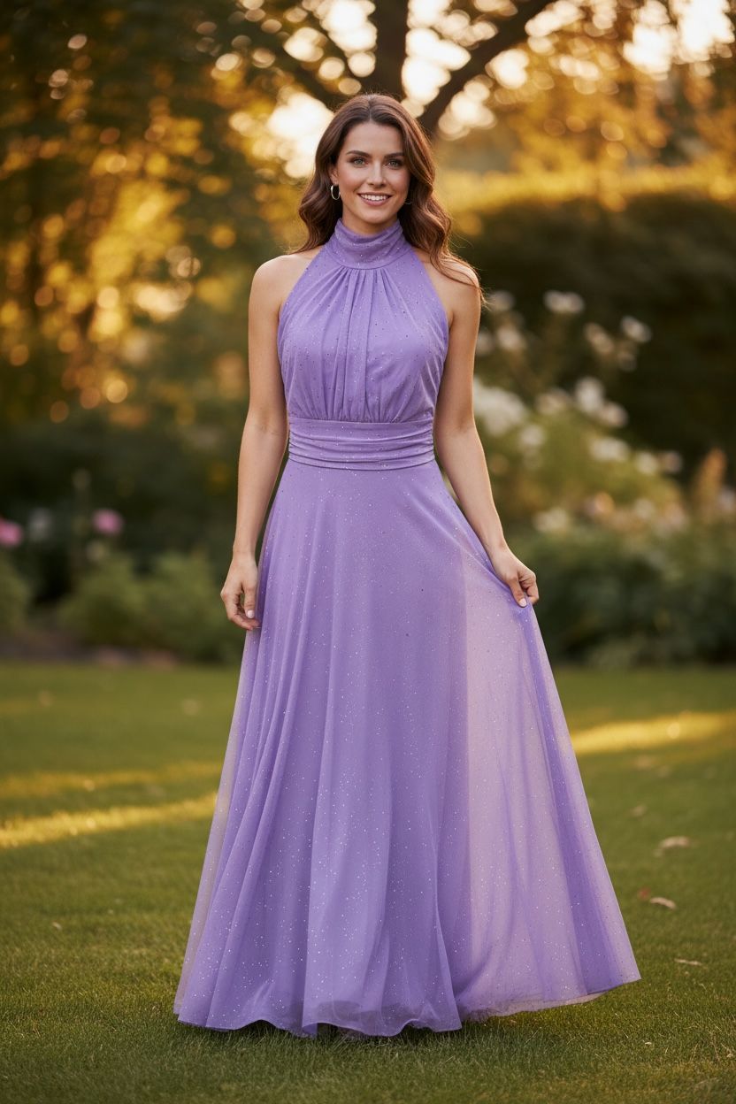 Collezione unica abito Lara lurex glicine