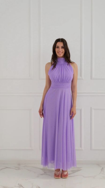 Collezione unica abito Lara lurex glicine