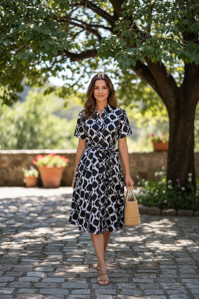 Abito cotone fantasia