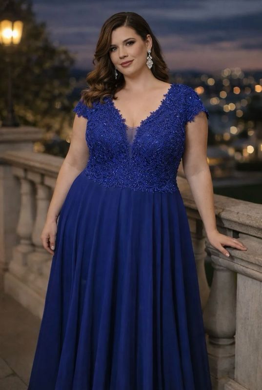 Collezione Cerimonia Curvy abito corpetto bluette
