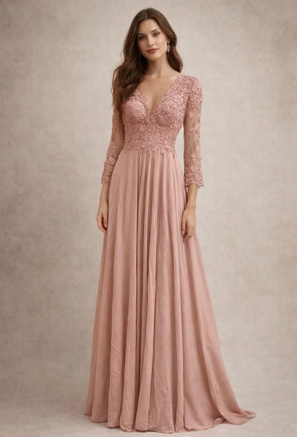 Collezione cerimonia abito manica pizzo rosa