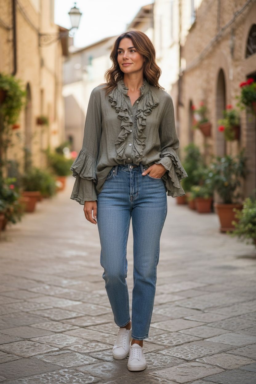 Camicia frappe verde
