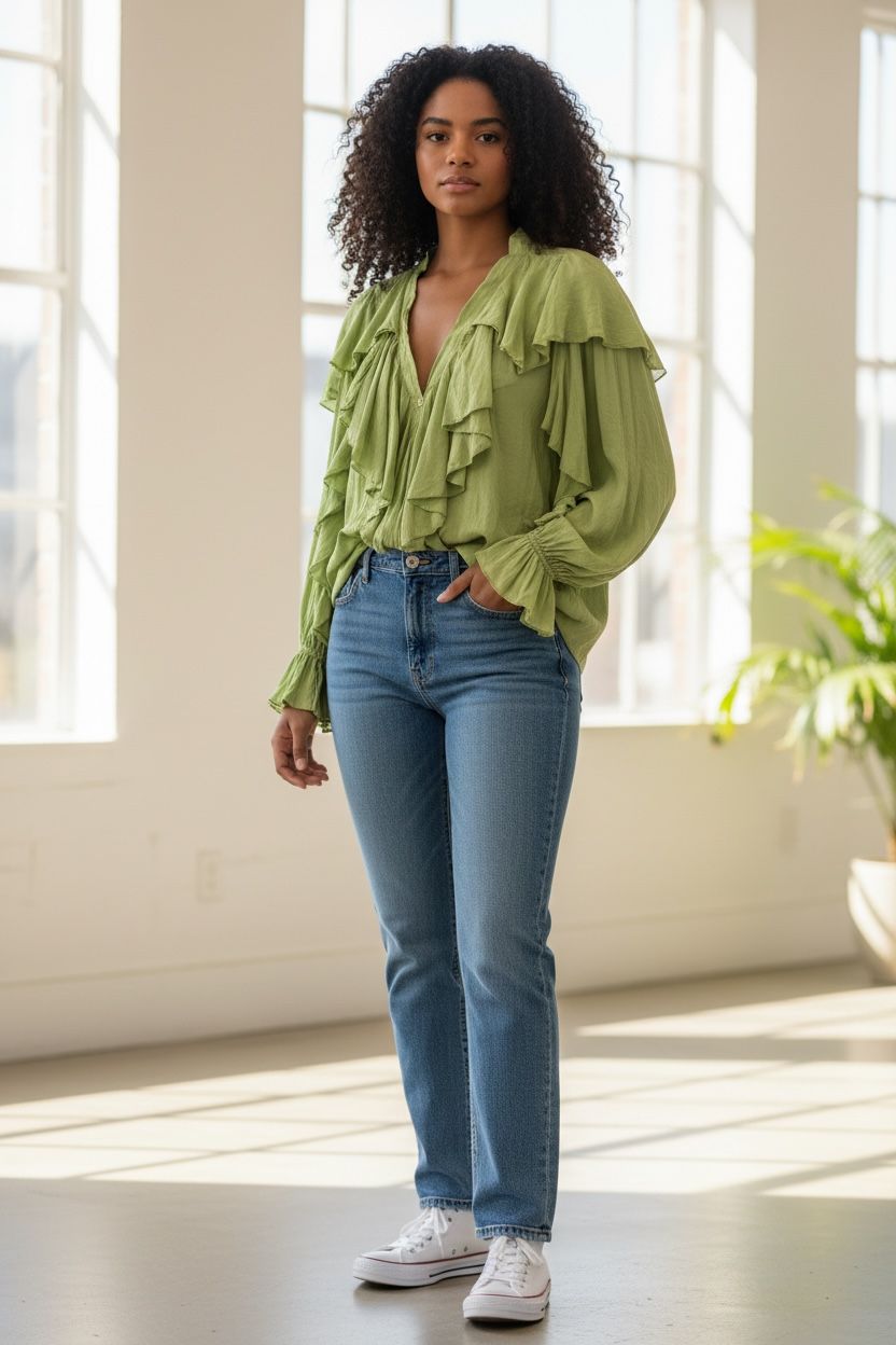Camicia frappe verde