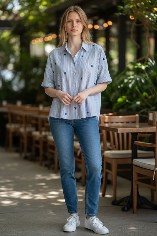 Camicia righe cuore