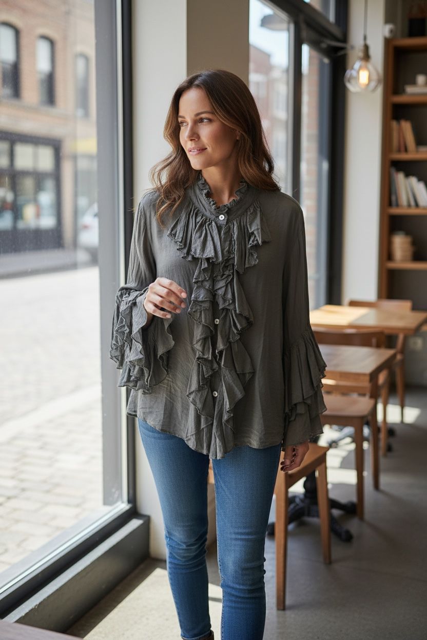 Camicia frappe grigia