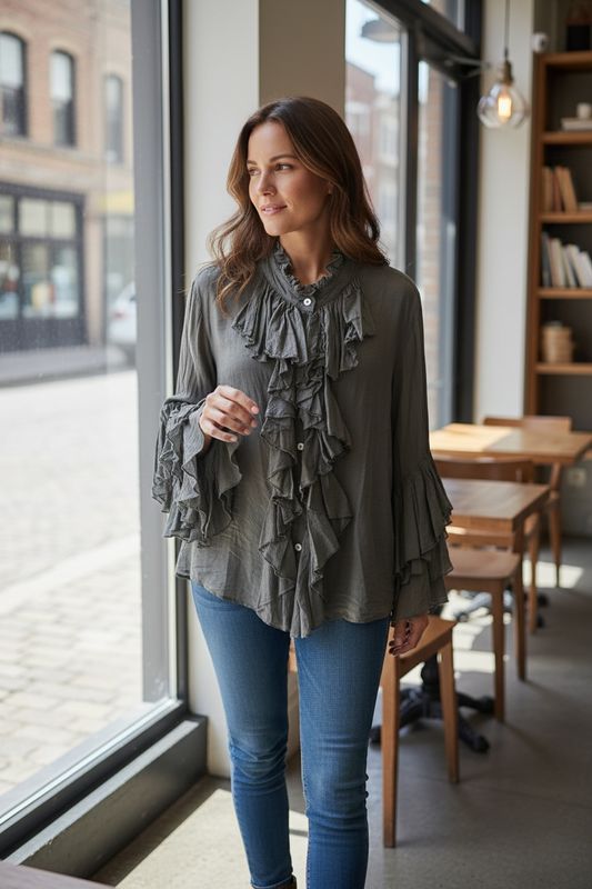 Camicia frappe grigia