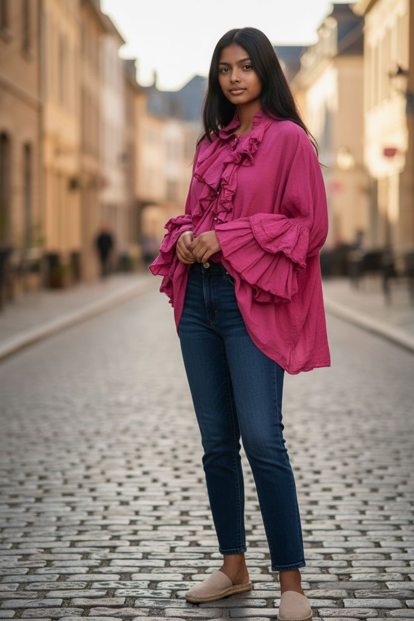 Camicia frappe magenta