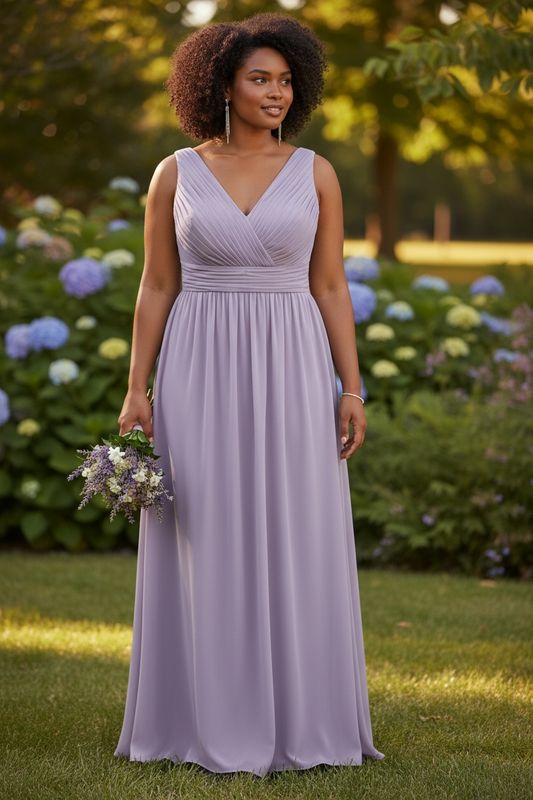 Collezione cerimonia Curvy abito spalla larga glicine