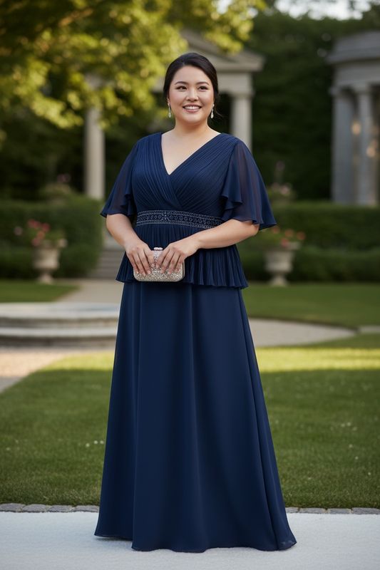 Collezione Cerimonia Curvy abito blu