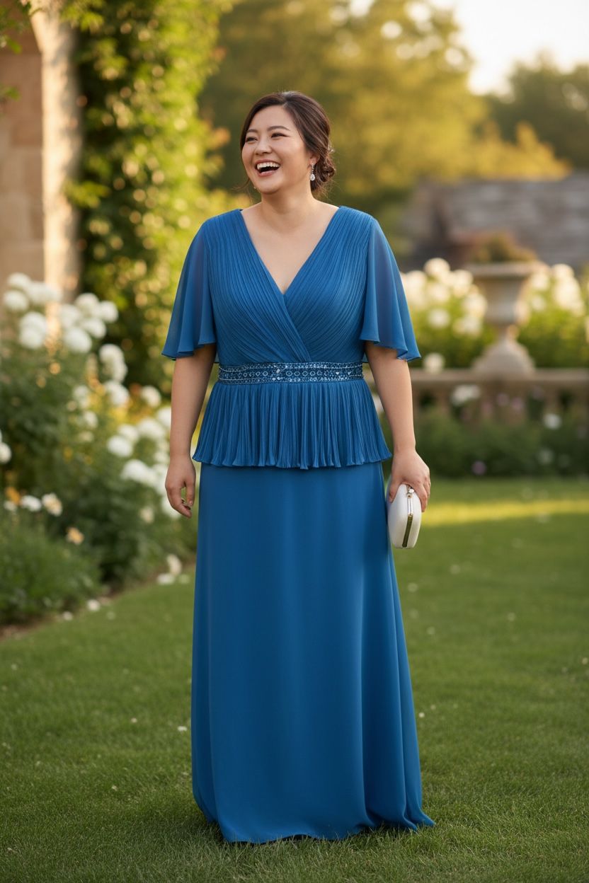 Collezione Cerimonia Curvy abito petrolio