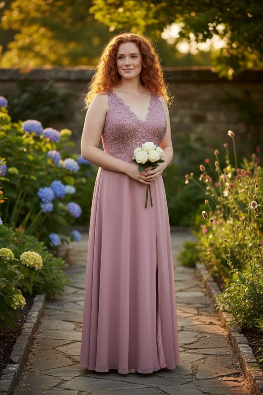 Collezione cerimonia Curvy abito corpetto rosa