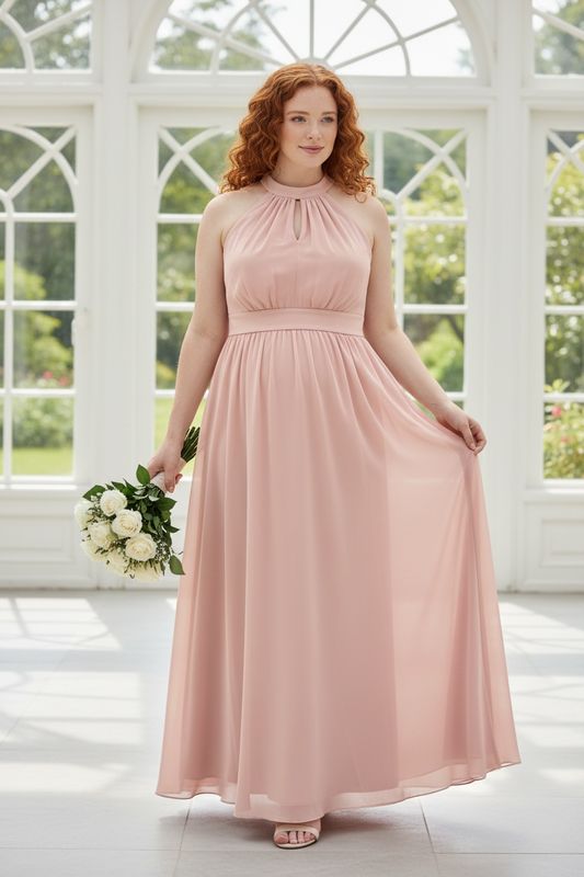 Collezione cerimonia Curvy  abito Lara rosa antico