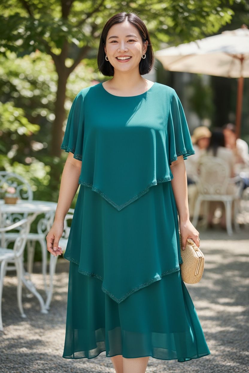 Collezione cerimonia Curvy Abito midi verde