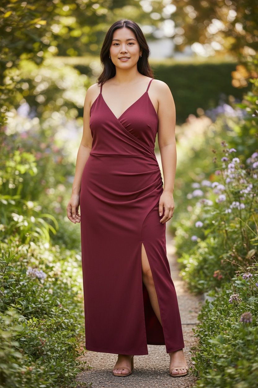 Collezione cerimonia Curvy abito Ariel vino