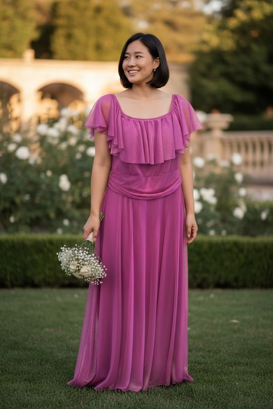 Collezione cerimonia Curvy abito Mina magenta