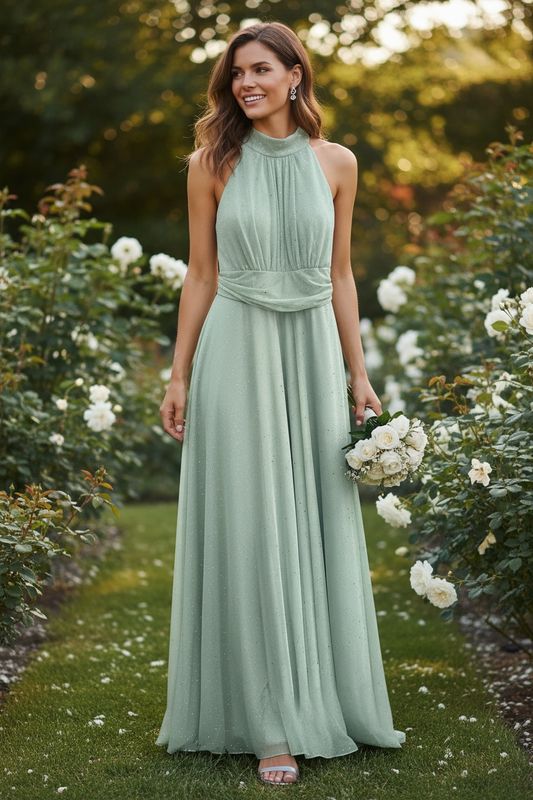 Collezione unica abito Lara Lurex verde salvia