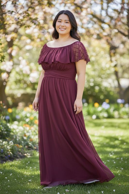 Collezione cerimonia Curvy abito Mina vino