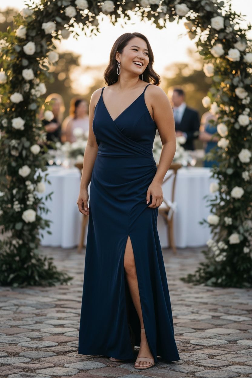 Collezione cerimonia Curvy abito Ariel blu notte