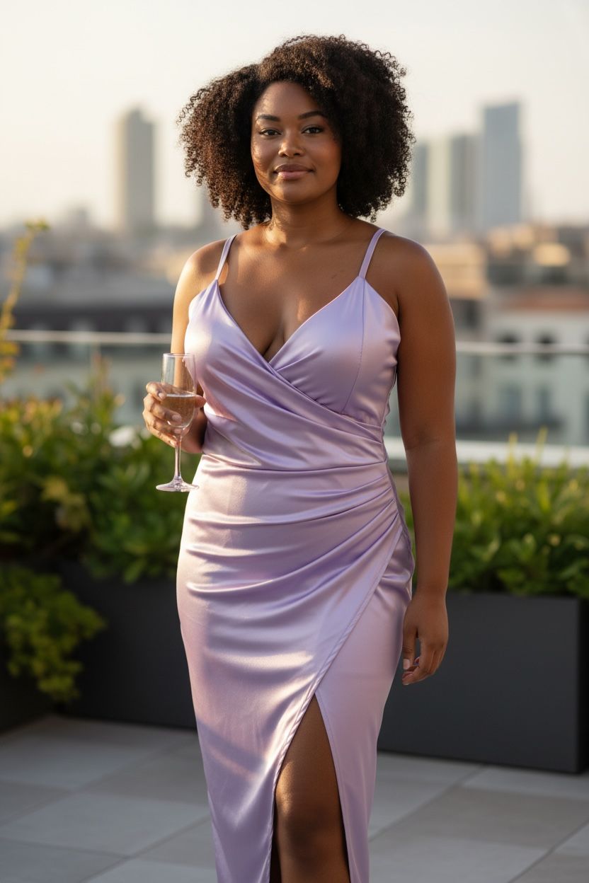 Collezione cerimonia Curvy abito Kate glicine