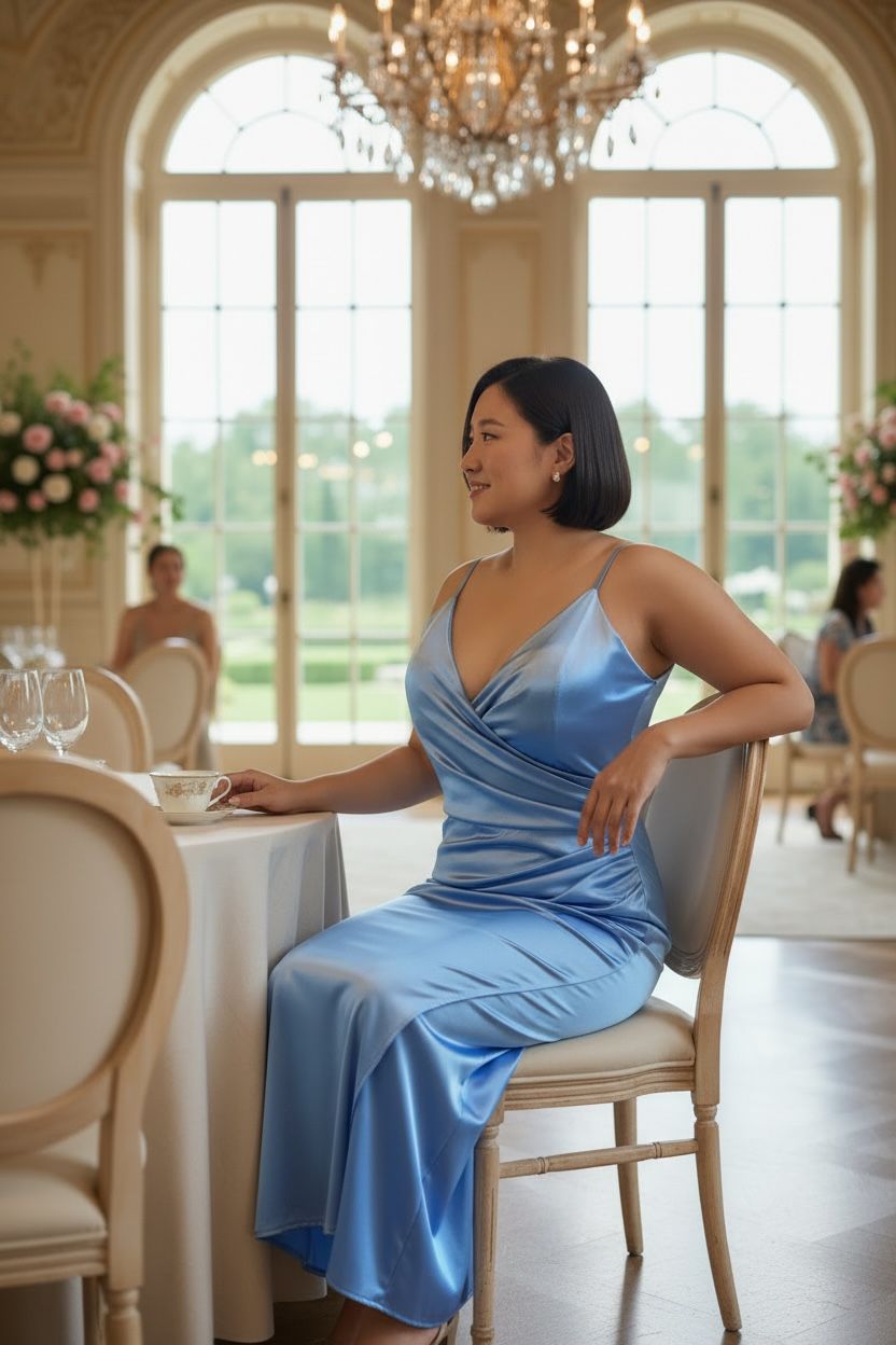 Collezione cerimonia Curvy abito Kate azzurro