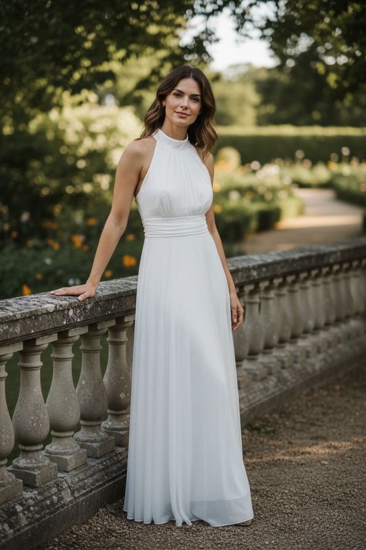Collezione unica abito Lara Lurex bianco