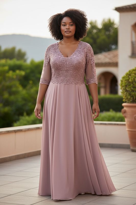 Collezione cerimonia Curvy abito corpetto rosa