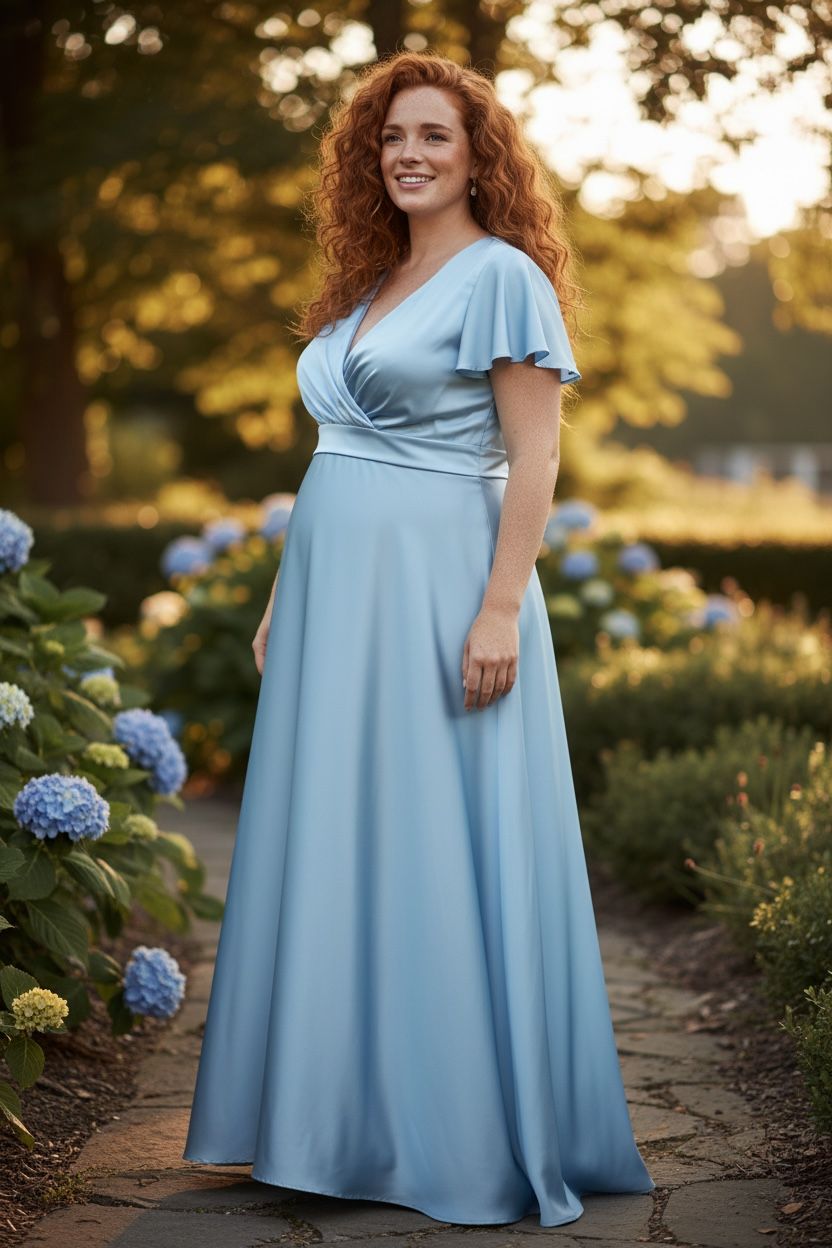 Collezione cerimonia Curvy abito Diana azzurro