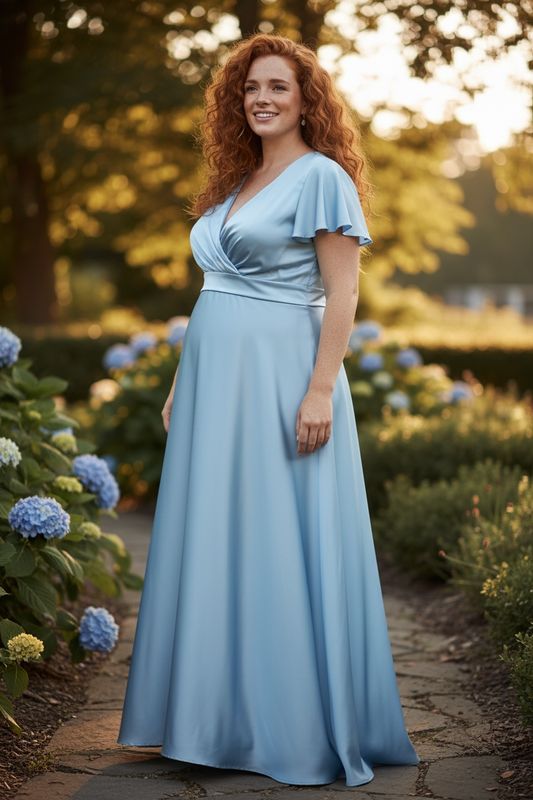Collezione cerimonia Curvy abito Diana azzurro