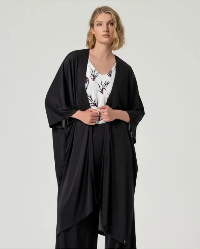 surkana cardigan lungo nero