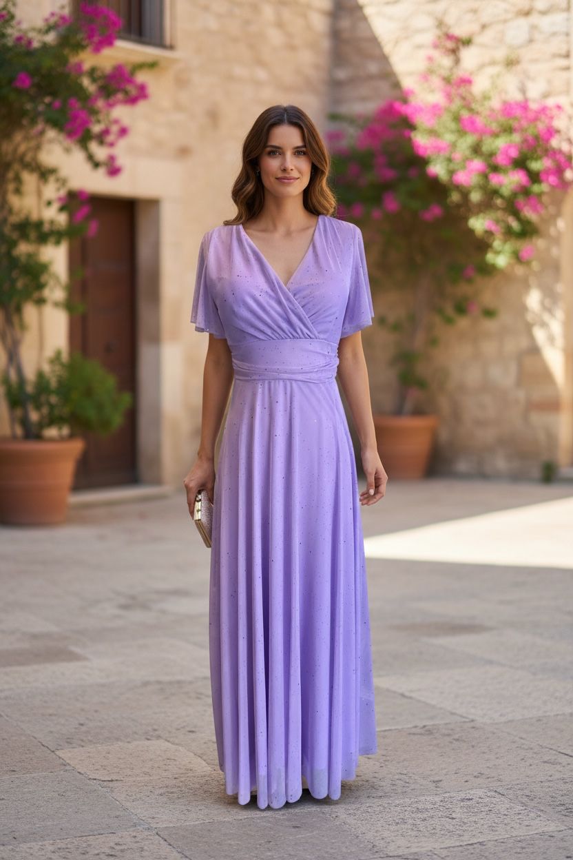 Collezione unica abito Luci Lurex glicine