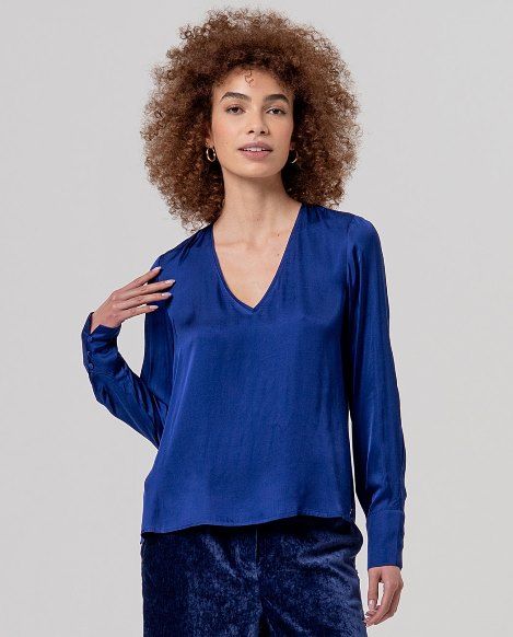 Surkana  Blusa con scollo a V bluette