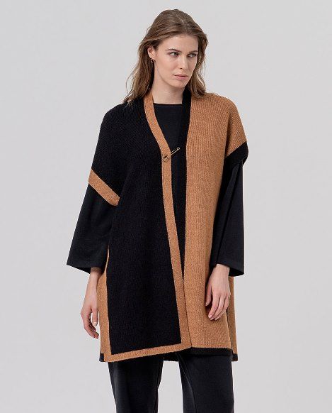 Surkana mantella in maglia bicolor