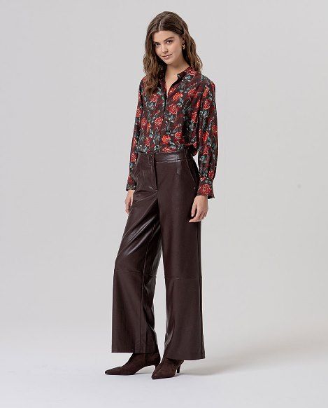 Surkana pantalone ecopelle marrone