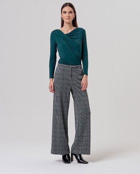 Surkana Pantaloni a quadri grigio