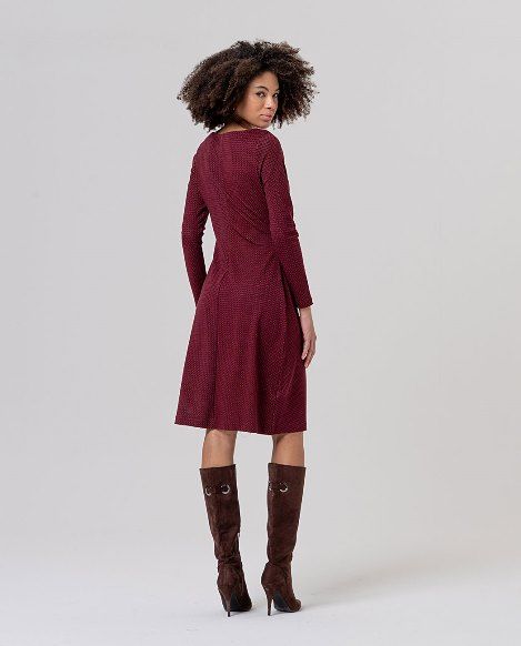 Surkana abito microfantasia bordeaux